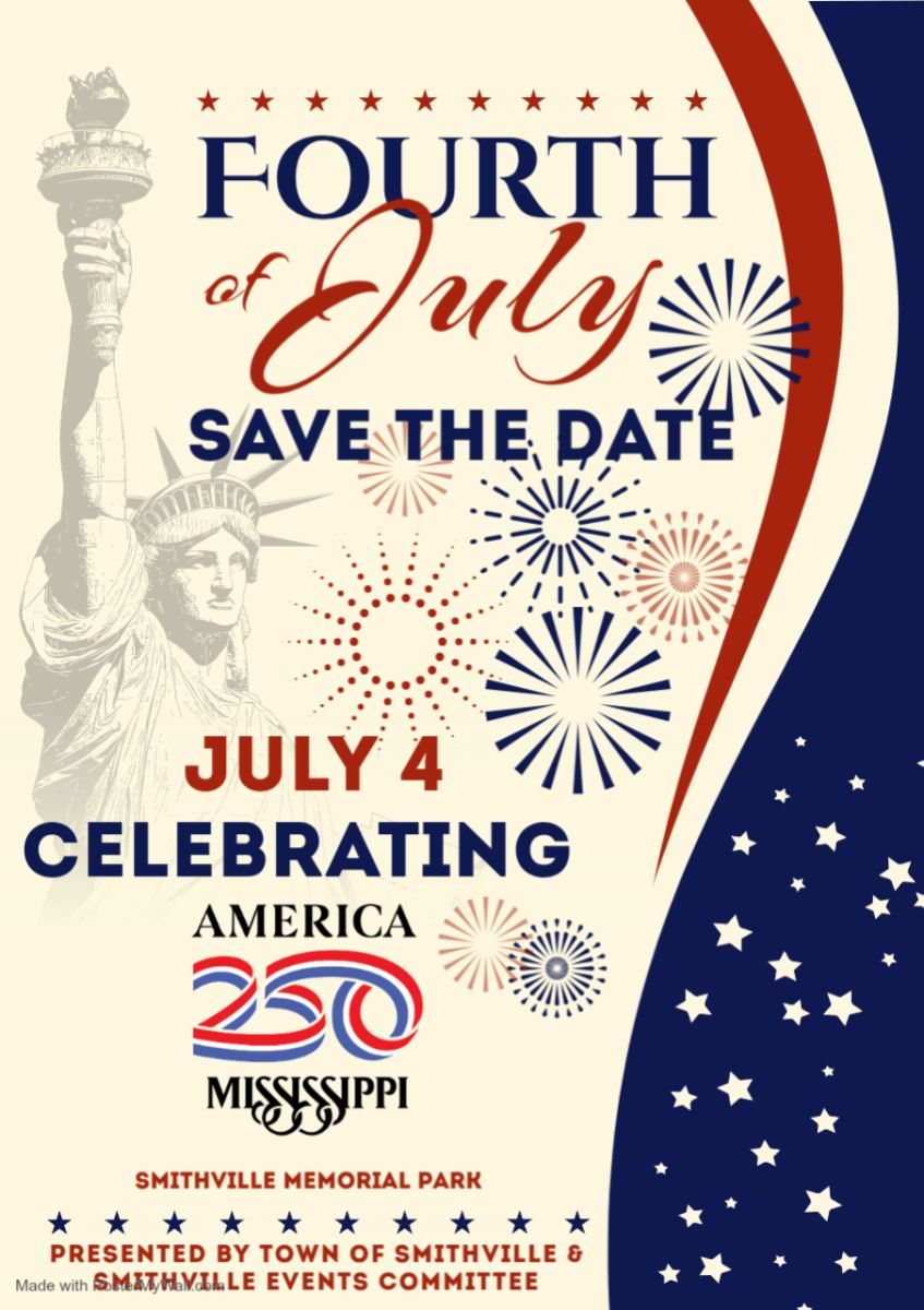 SAVE THE DATE JULY 4TH AMERICA 250 MISSISSIPPI